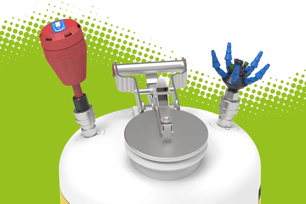 SCAT adapters for Justrite® HPLC disposal cans